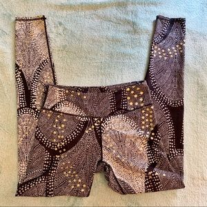 Black, Gray, and Gold Fabletics Workout Leggings